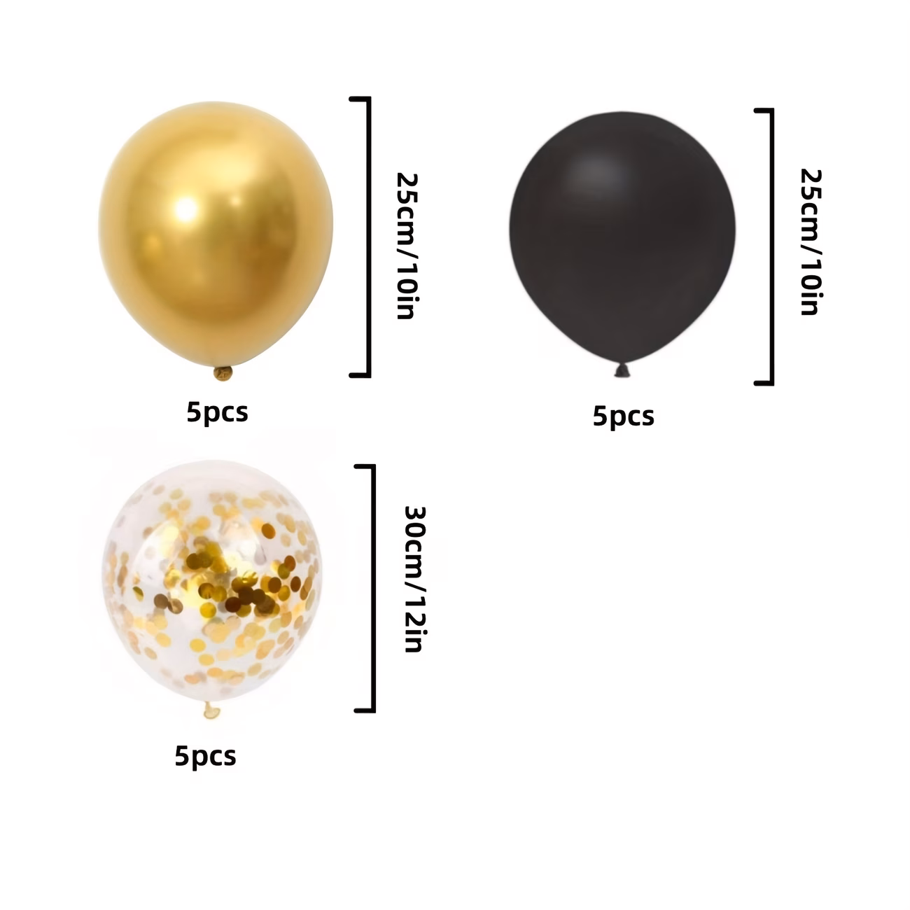 15pcs Black and Golden Glitter Balloon Set, Perfect for Birthdays, Weddings, Valentine's Day, Thanksgiving, Mother's Day, Halloween, Christmas, New Year